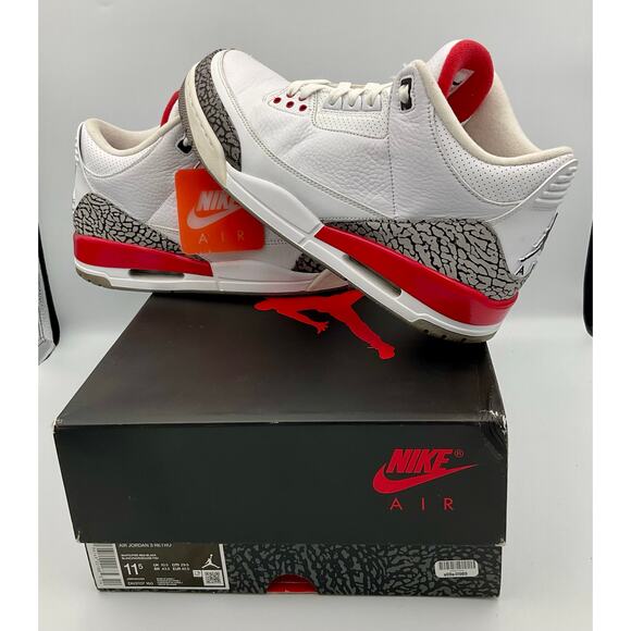 Air Jordan 3 Retro Fire Red 136064-116 M11.5 Preowned #132 main image 9